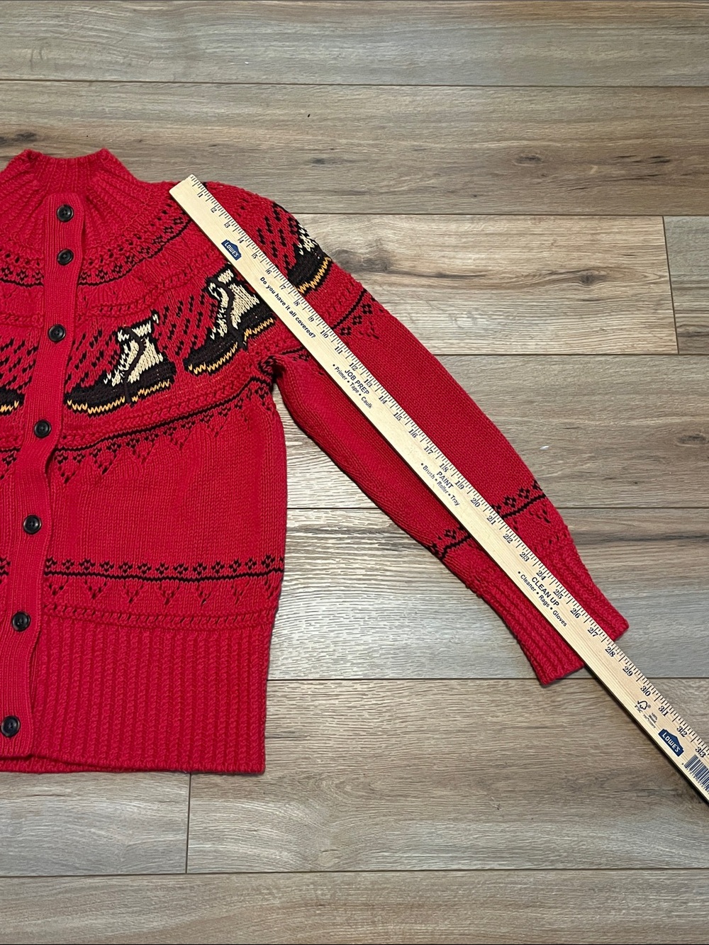 L.L.Bean Signature Nordic Cotton Cardigan Sweater Red Duck Boot Women’s Large - Picture 4 of 10